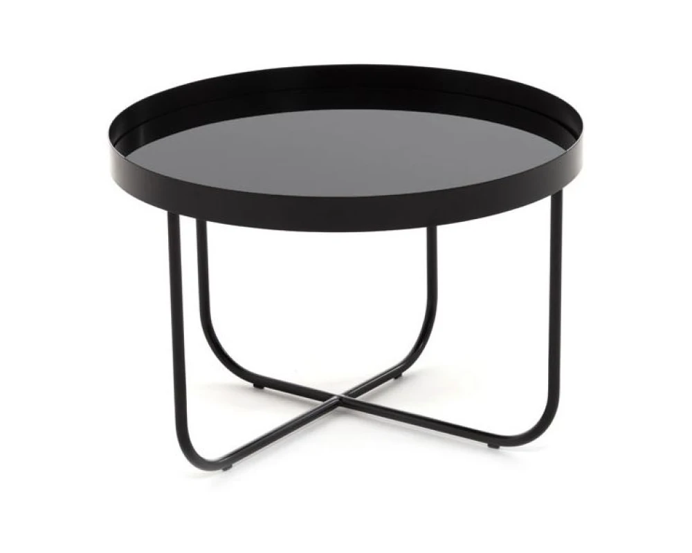 Стол кофейный 55x38 Cisterna M Стекло черное/Черный