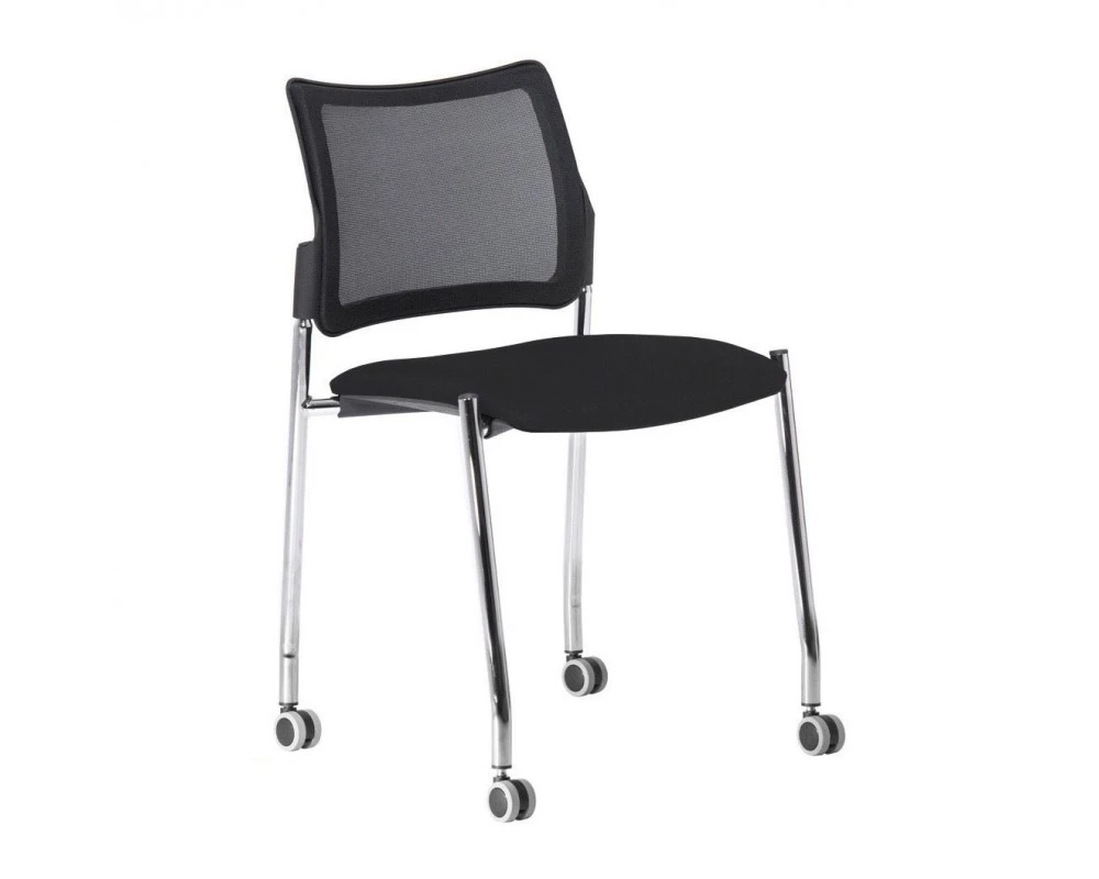 Кресло Pinko Mesh на колесах Сетка/Ткань, Черный