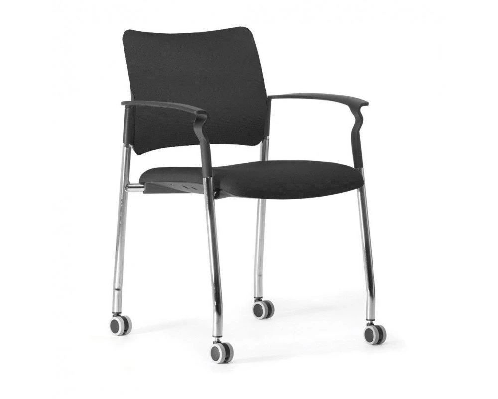 Кресло Pinko обитое на колесах Ткань, Черный