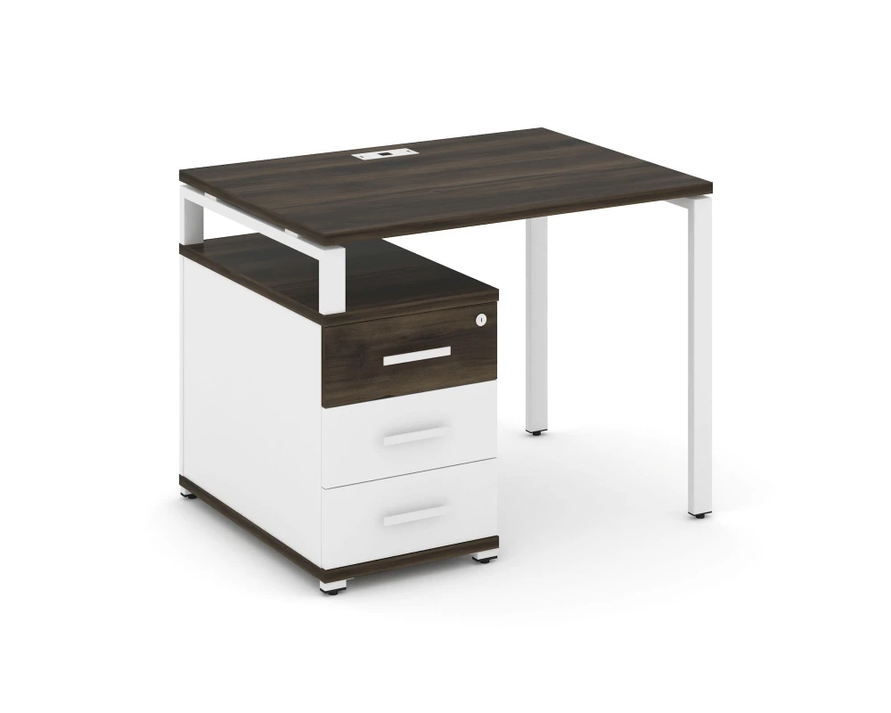 Стол письменный с 1 опорной тумбой CN.SP-301 W 980/1346x720x750 Концепт / Concept