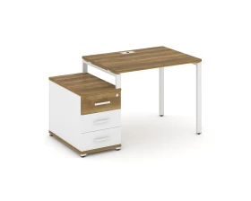 Стол письменный с 1 опорной тумбой CN.SP-301 W 980/1346x720x750 Концепт / Concept images