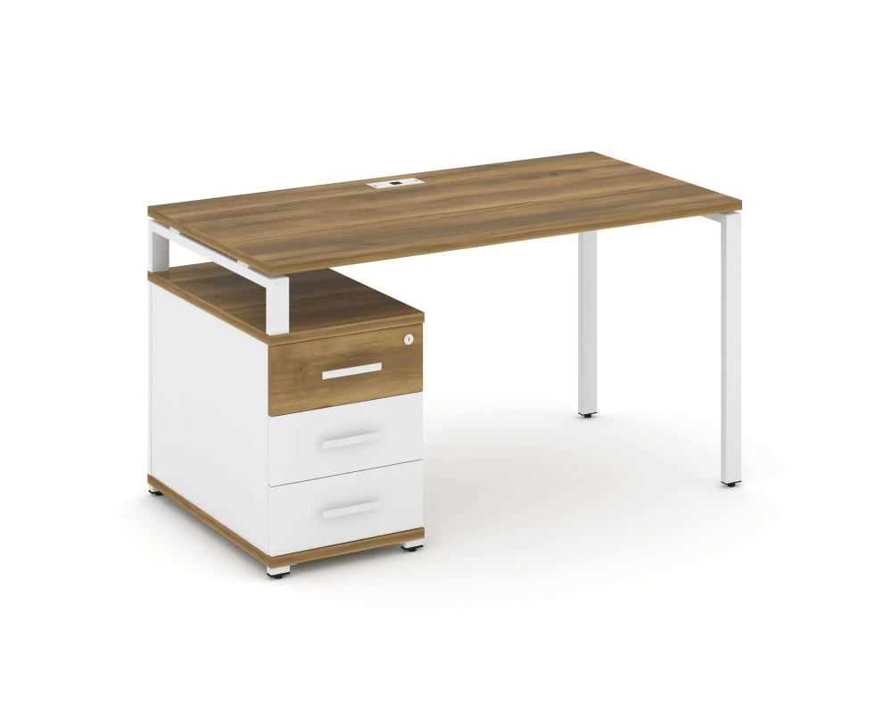 Стол письменный с 1 опорной тумбой CN.SP-303 W 1380/1746x720x750 Концепт / Concept