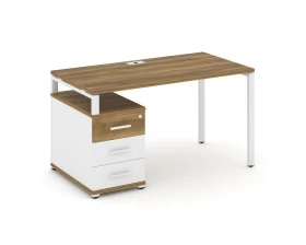 Стол письменный с 1 опорной тумбой CN.SP-303 W 1380/1746x720x750 Концепт / Concept images