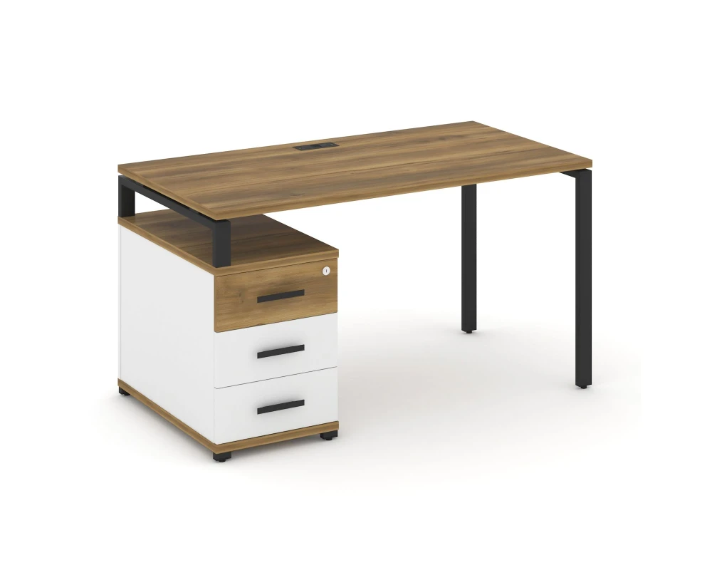 Стол письменный с 1 опорной тумбой CN.SP-303 W 1380/1746x720x750 Концепт / Concept