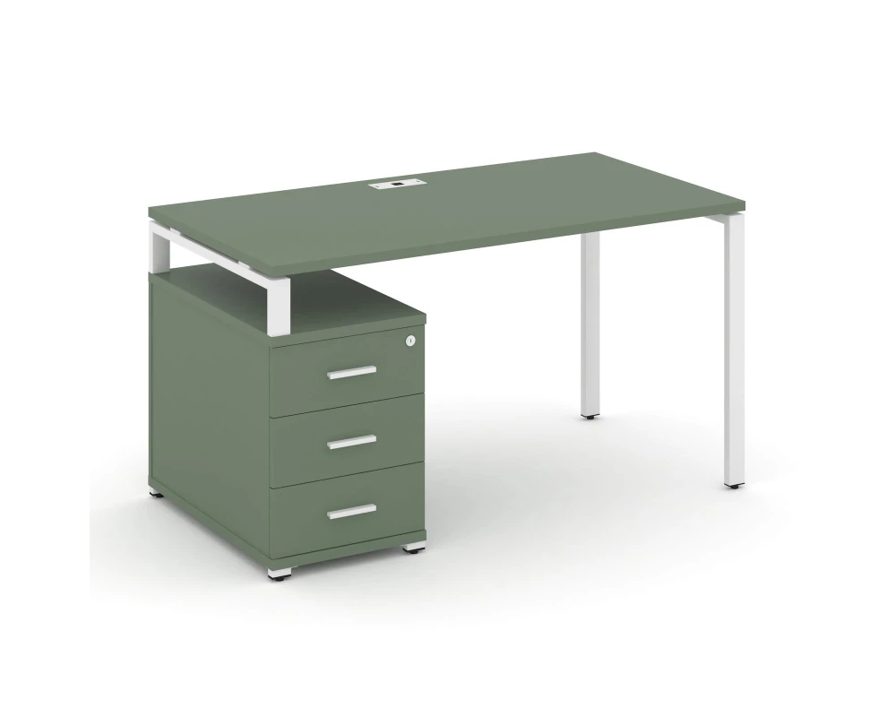 Стол письменный с 1 опорной тумбой CN.SP-303 W 1380/1746x720x750 Концепт / Concept