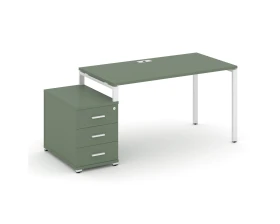 Стол письменный с 1 опорной тумбой CN.SP-304 W 1580/1946x720x750 Концепт / Concept images