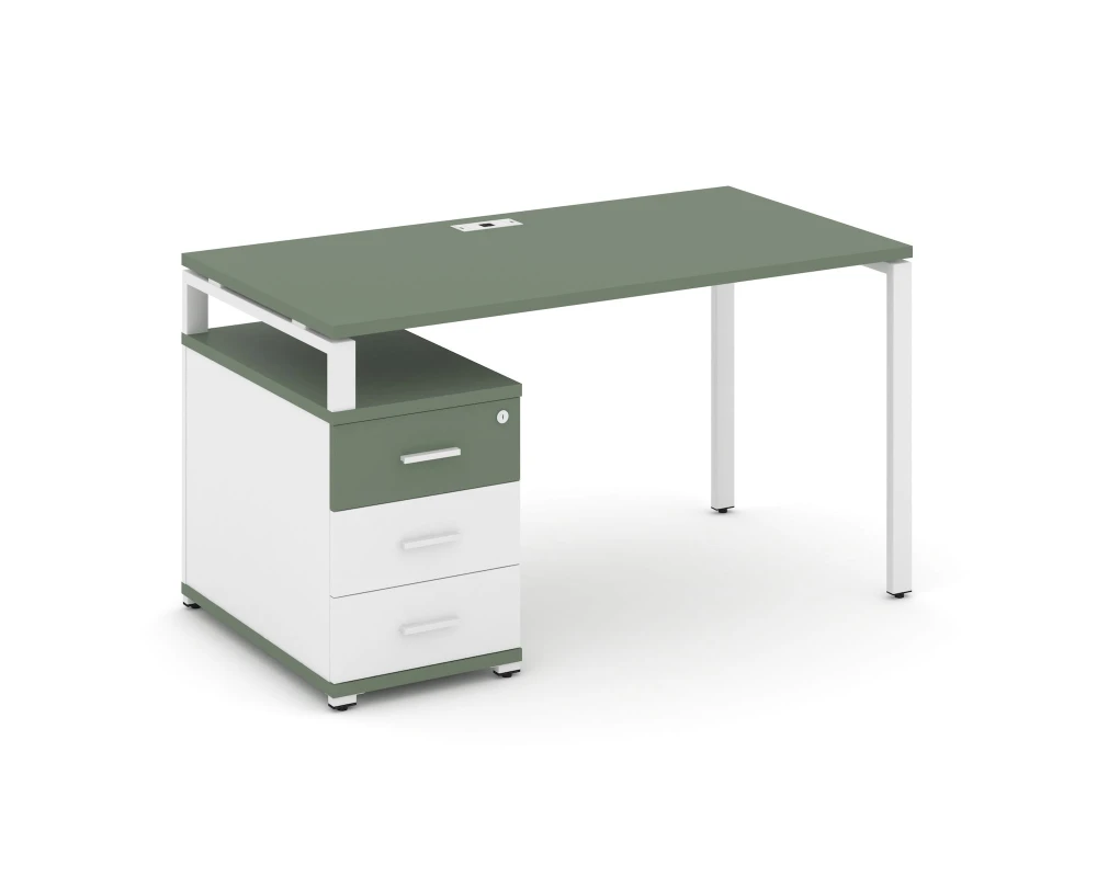 Стол письменный с 1 опорной тумбой CN.SP-304 W 1580/1946x720x750 Концепт / Concept