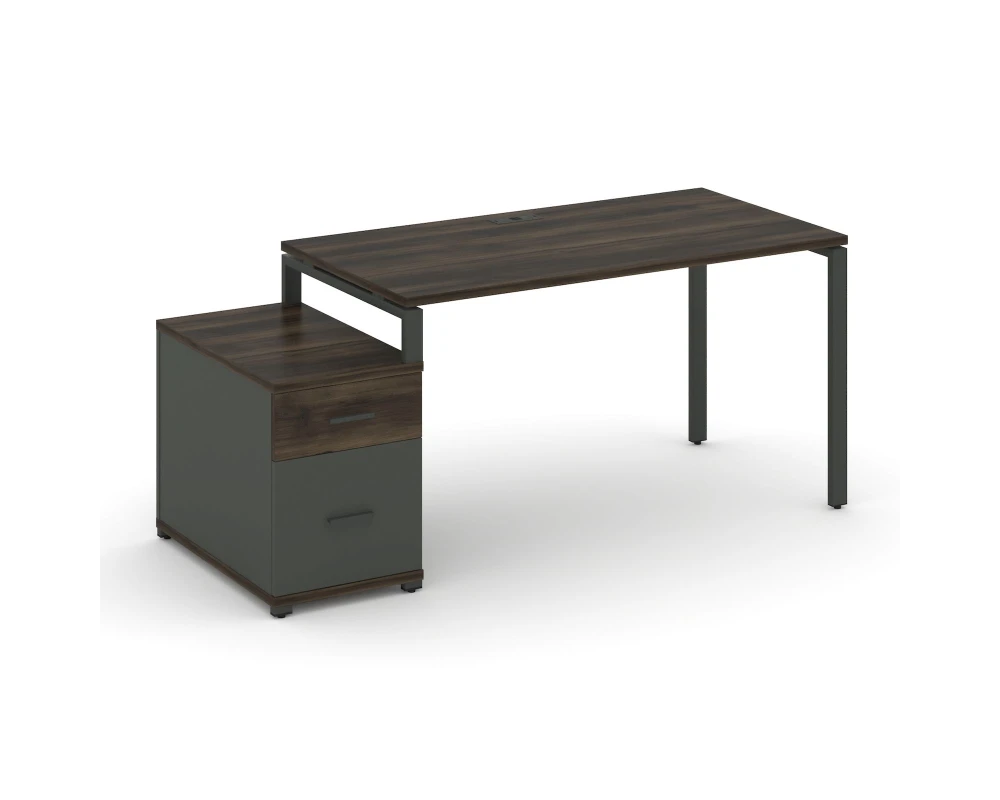 Стол письменный с 1 опорной тумбой CN.SP-305 W 980/1346x720x750 Концепт / Concept