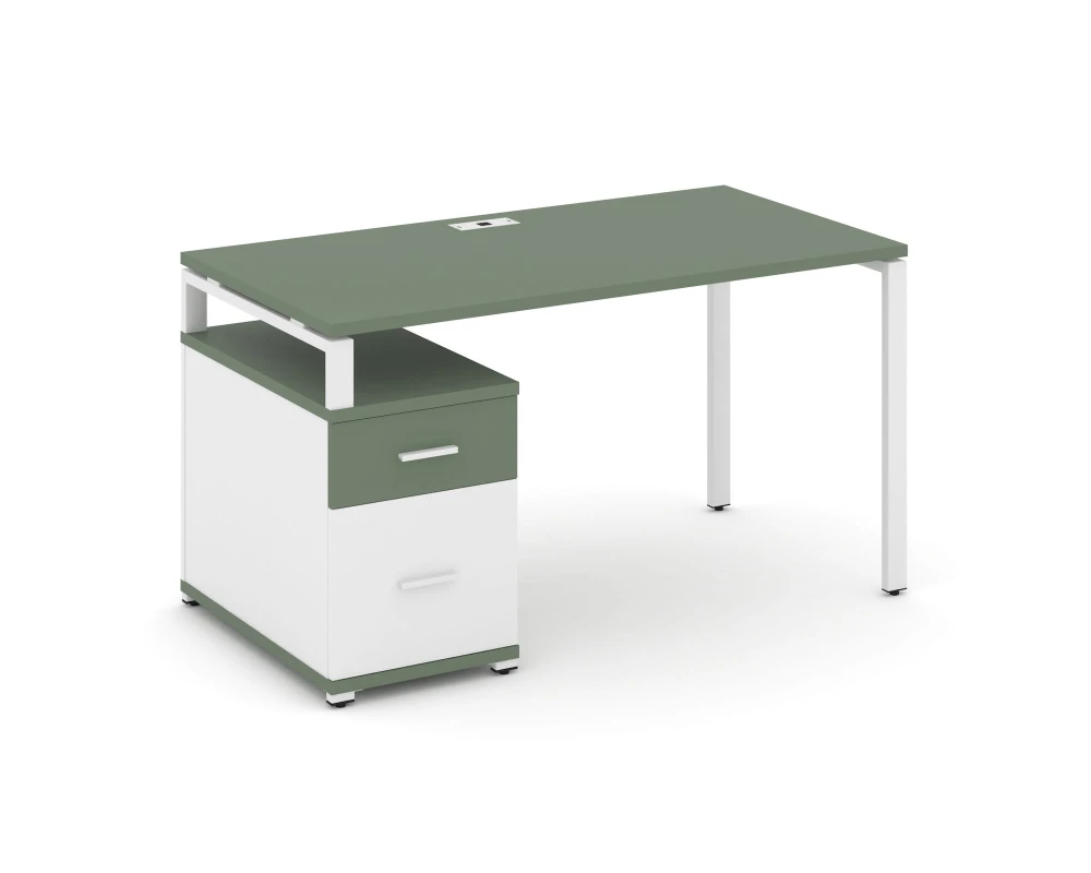 Стол письменный с 1 опорной тумбой CN.SP-305 W 980/1346x720x750 Концепт / Concept