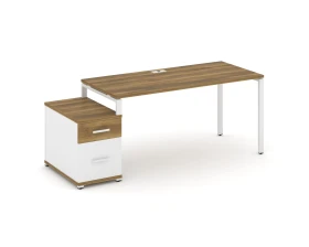 Стол письменный с 1 опорной тумбой CN.SP-308 W 1580/1946x720x750 Концепт / Concept images