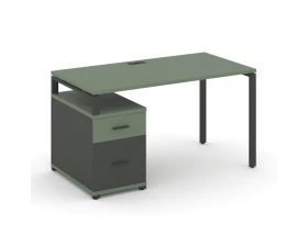 Стол письменный с 1 опорной тумбой CN.SP-308 W 1580/1946x720x750 Концепт / Concept images