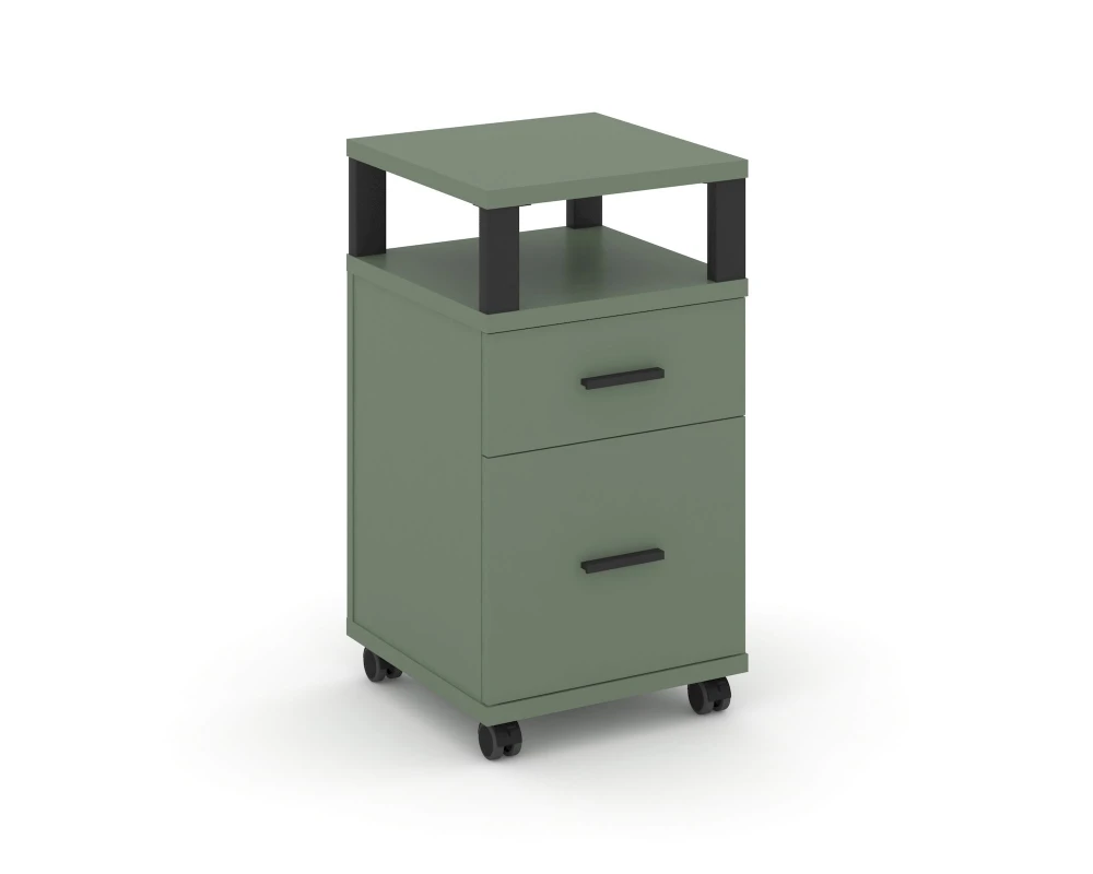 Тумба мобильная 1 ящ. 1 распаш. фасад с надставкой CN.TUM-010 B 420x420x782 Концепт / Concept