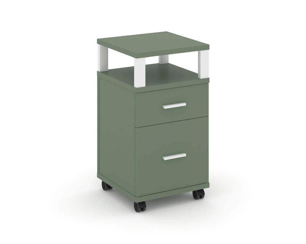 Тумба мобильная 1 ящ. 1 распаш. фасад с надставкой CN.TUM-010 W 420x420x782 Концепт / Concept