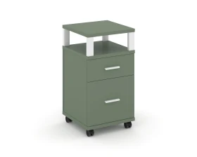 Тумба мобильная 1 ящ. 1 распаш. фасад с надставкой CN.TUM-010 W 420x420x782 Концепт / Concept images