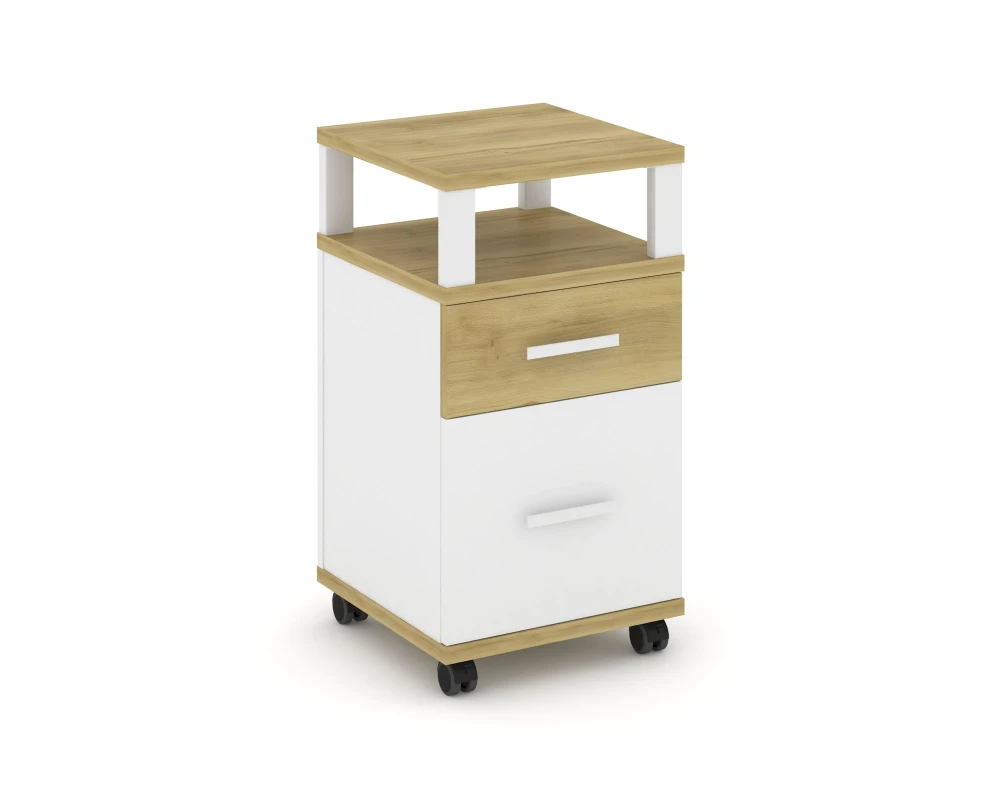 Тумба мобильная 1 ящ. 1 распаш. фасад с надставкой CN.TUM-010 W 420x420x782 Концепт / Concept