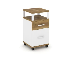 Тумба мобильная 1 ящ. 1 распаш. фасад с надставкой CN.TUM-010 W 420x420x782 Концепт / Concept images