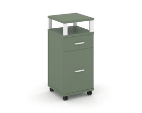 Тумба мобильная 1 ящ. 1 распаш. фасад с надставкой CN.TUM-012 W 420x420x949 Концепт / Concept images
