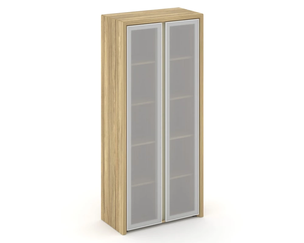 Шкаф высокий широкий (2 высоких фасада стекло сатин в раме) Corner
