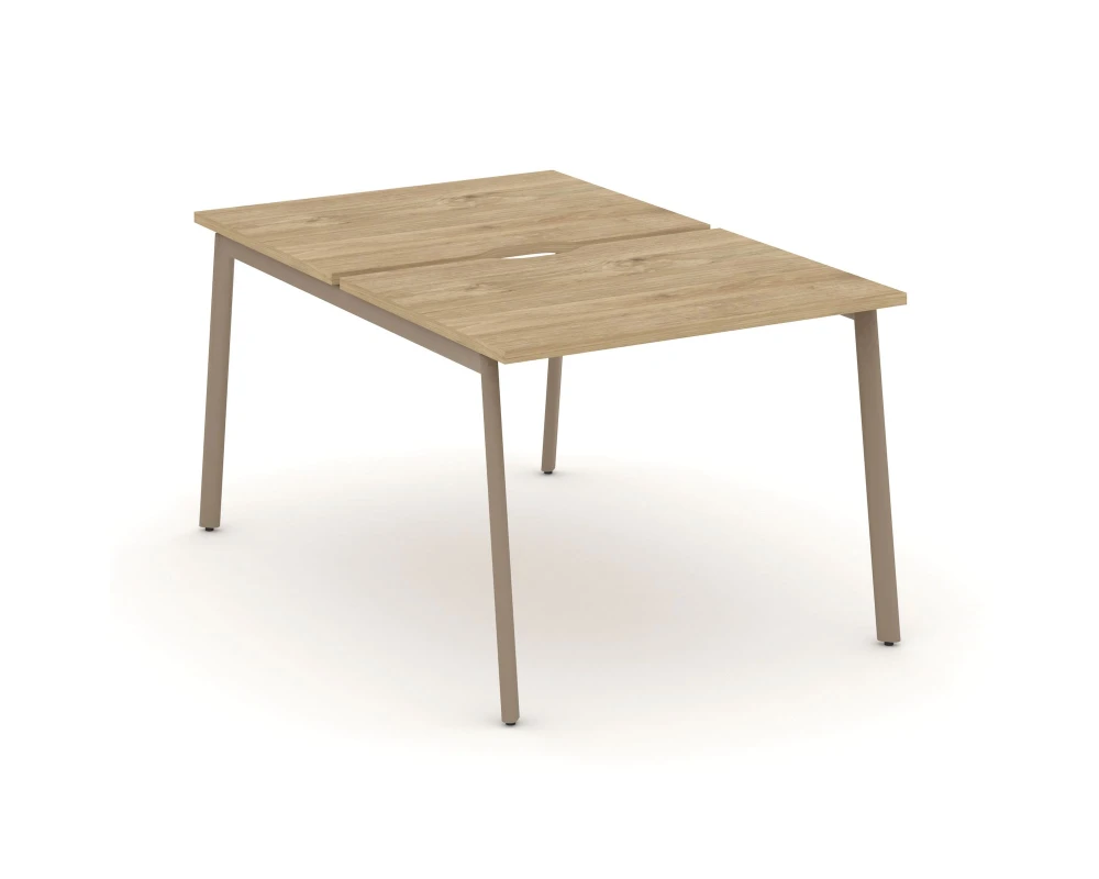 Рабочая станция на 2 места с вырезом на плоскоовальной трубе 98x150x75 Эстетика / Estetica