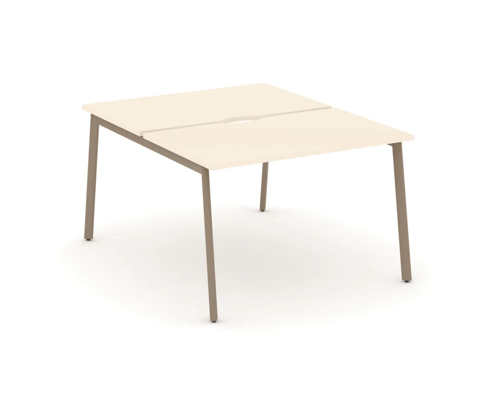 Рабочая станция на 2 места с вырезом на плоскоовальной трубе 118x150x75 Эстетика / Estetica