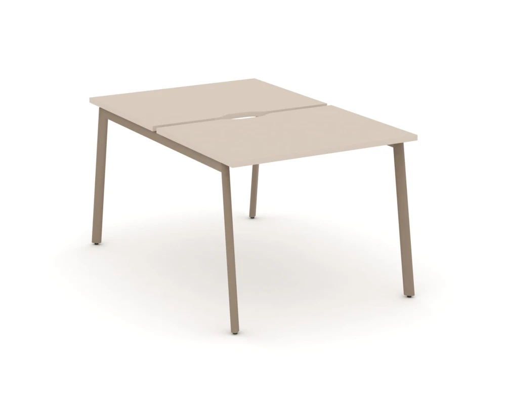 Рабочая станция на 2 места с вырезом на плоскоовальной трубе 98x150x75 Эстетика / Estetica