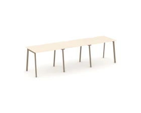 Рабочая станция на 3 места с вырезом на плоскоовальной трубе 294x73x75 Эстетика / Estetica images