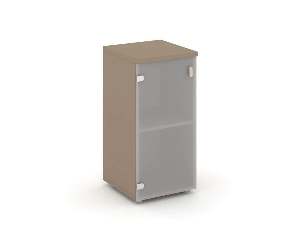 Шкаф низкий узкий левый (1 низкий фасад стекло сатин матовый) 40x42x82,3 Эстетика / Estetica