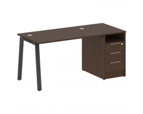 Рабочая станция на А-образном м/к с опорной тумбой 161,2x72x75 Metal System images