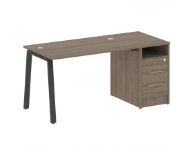 Рабочая станция на А-образном м/к с опорной тумбой 161,2x72x75 Metal System images