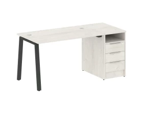 Рабочая станция на А-образном м/к с опорной тумбой 161,2x72x75 Metal System images