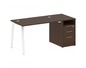 Рабочая станция на А-образном м/к с опорной тумбой 161,2x72x75 Metal System images