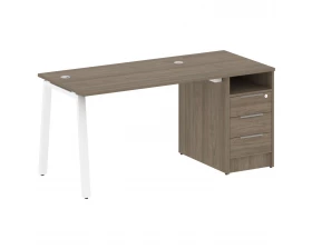 Рабочая станция на А-образном м/к с опорной тумбой 161,2x72x75 Metal System images