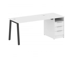 Рабочая станция на А-образном м/к с опорной тумбой 181,2x72x75 Metal System images