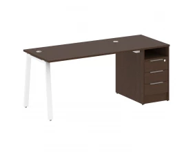 Рабочая станция на А-образном м/к с опорной тумбой 181,2x72x75 Metal System images