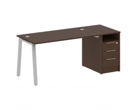 Рабочая станция на А-образном м/к с опорной тумбой 181,2x72x75 Metal System images