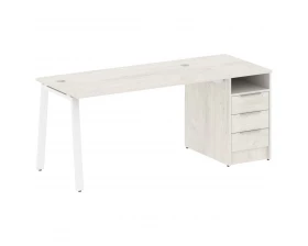 Рабочая станция на А-образном м/к с опорной тумбой 181,2x72x75 Metal System images