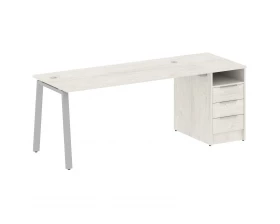 Рабочая станция на А-образном м/к с опорной тумбой 201,2x72x75 Metal System images