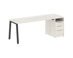 Рабочая станция на А-образном м/к с опорной тумбой 201,2x72x75 Metal System images