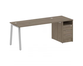 Рабочая станция на А-образном м/к с опорной тумбой 201,2x72x75 Metal System images