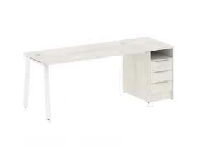 Рабочая станция на А-образном м/к с опорной тумбой 201,2x72x75 Metal System images