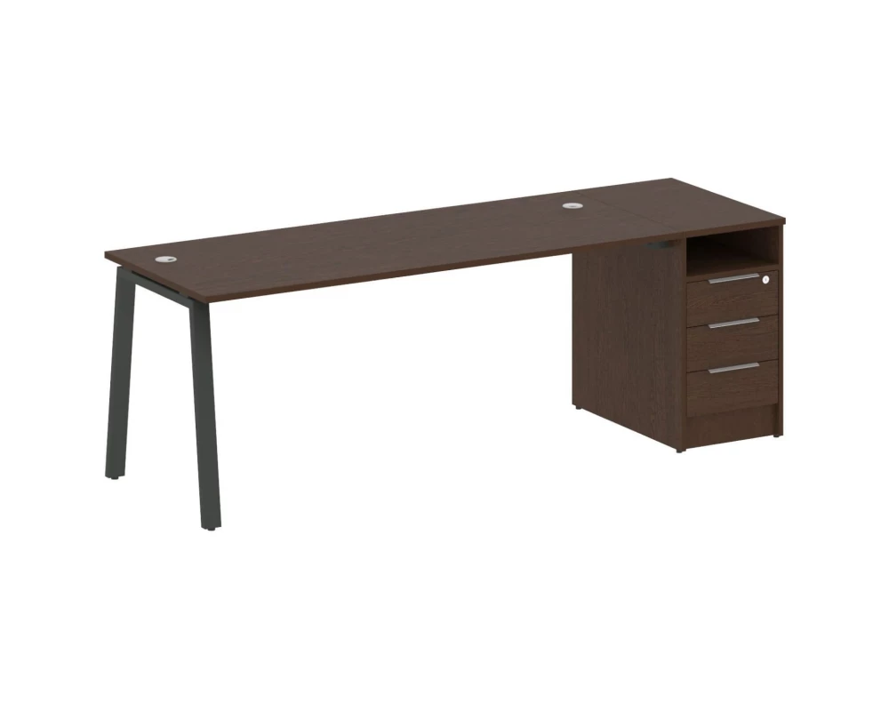 Рабочая станция на А-образном м/к с опорной тумбой 221,2x72x75 Metal System