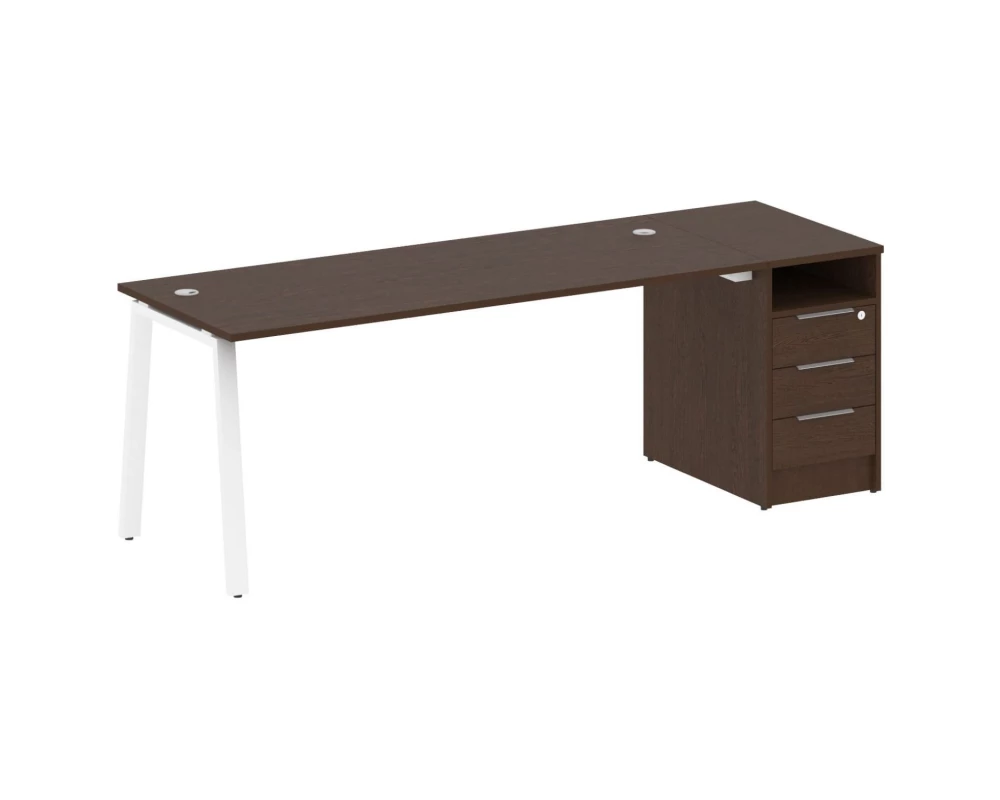 Рабочая станция на А-образном м/к с опорной тумбой 221,2x72x75 Metal System