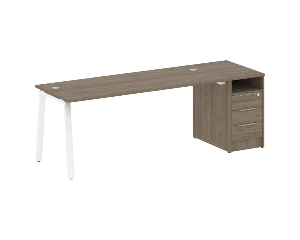 Рабочая станция на А-образном м/к с опорной тумбой 221,2x72x75 Metal System