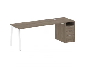 Рабочая станция на А-образном м/к с опорной тумбой 221,2x72x75 Metal System images