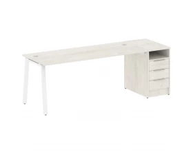 Рабочая станция на А-образном м/к с опорной тумбой 221,2x72x75 Metal System images