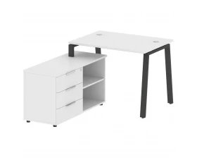 Рабочая станция на А-образном м/к с опорной тумбой левая 110x152x75 Metal System images