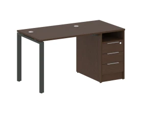 Рабочая станция на П-образном м/к с опорной тумбой 141,2x72x75 Метал Систем / Metal System images