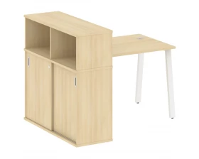 Стол письменный на А-образном м/к с опорным шкафом-купе 141x112x109,8 Metal System images