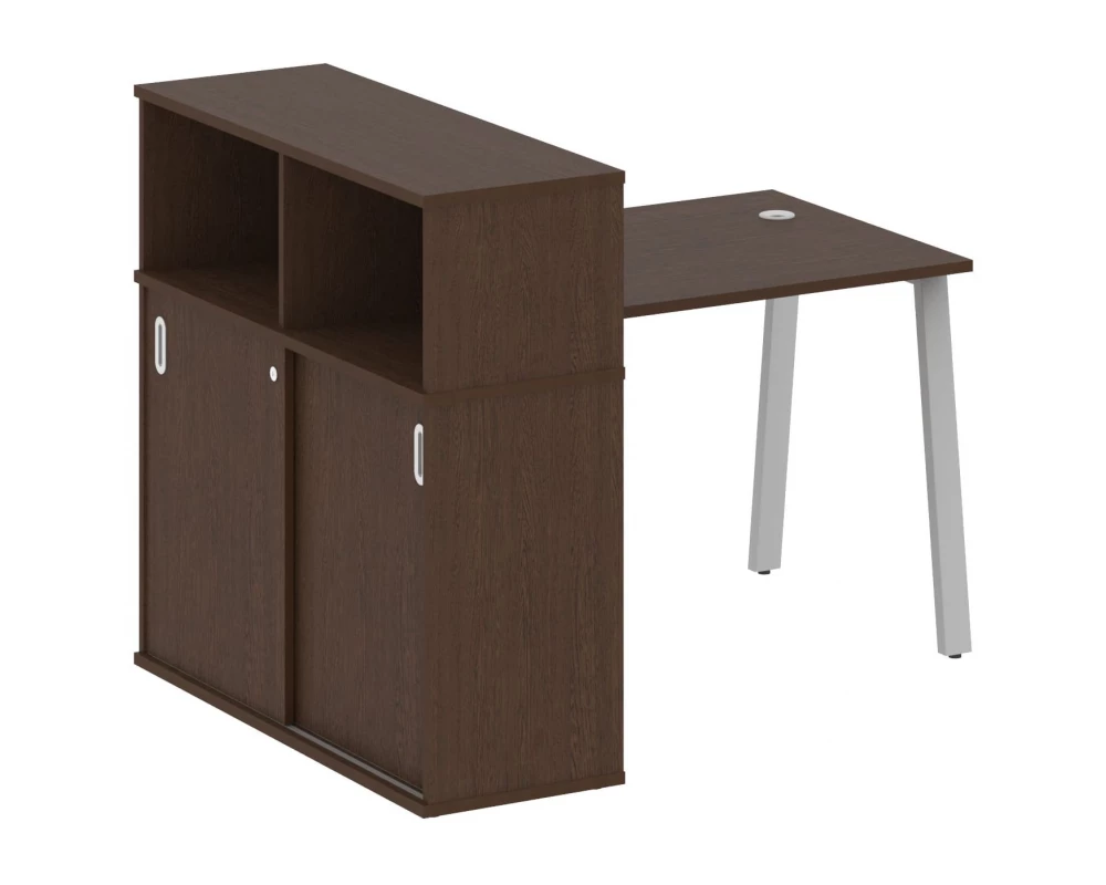 Стол письменный на А-образном м/к с опорным шкафом-купе 141x112x109,8 Metal System