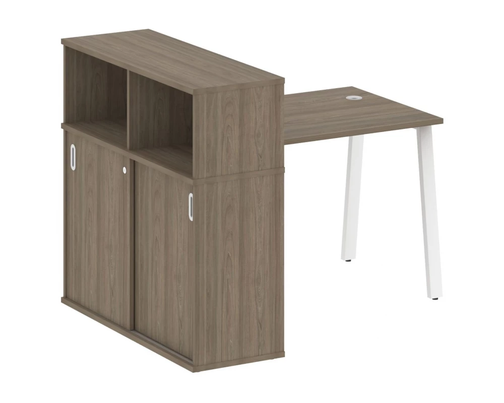 Стол письменный на А-образном м/к с опорным шкафом-купе 141x112x109,8 Metal System